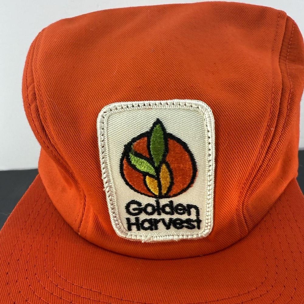 Vintage Golden Harvest Hat Cap Ear Flaps Trapper Orange Fitted 7 K-Brand - Picture 3 of 13